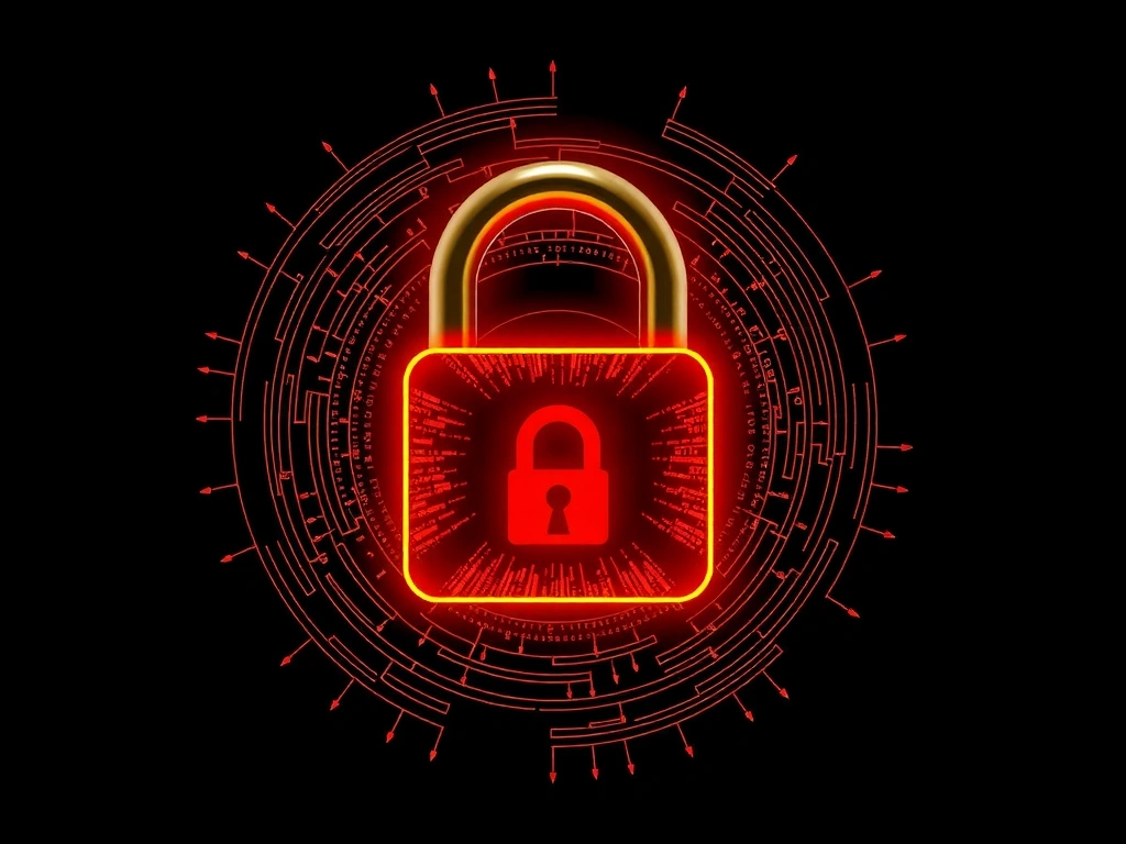Zabezpieczona kłódka na tle cyfrowego krajobrazu, symbolizująca bezpieczeństwo danych